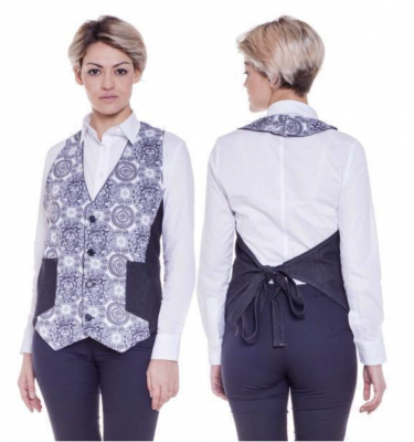 Grembiule Personalizzato Corto in Jeans Elasticizzato Antimacchia