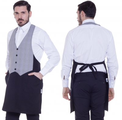Grembiule Personalizzato Corto in Jeans Elasticizzato Antimacchia
