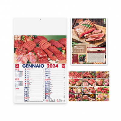 Calendario illustrato mensile Cucina Prodotti Tipici