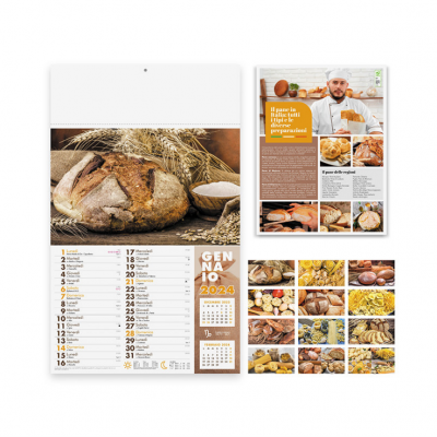 Calendario illustrato mensile Cucina Pizza