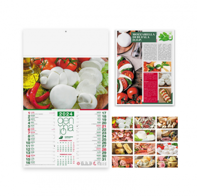 Calendario illustrato mensile Cucina Pane e Pasta