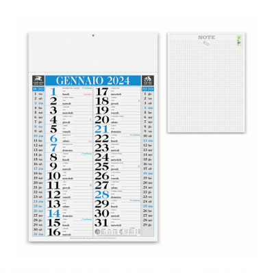 Calendario olandese da ufficio mensile Back Notes
